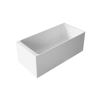 59" Freestanding Soaking Solid Surface Bathtub in White