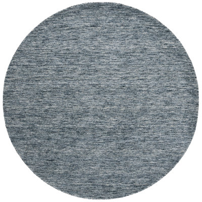Furness Handloomed Wool Cotton Rug in Navy/Gray