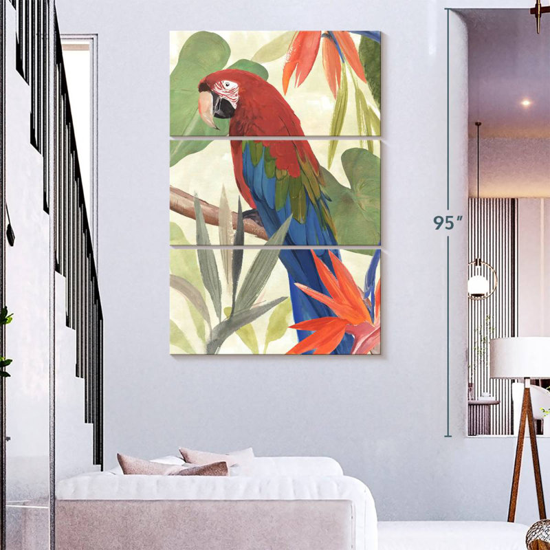 Brampt Tropical Parrot Composition III, 38" H x 24" W