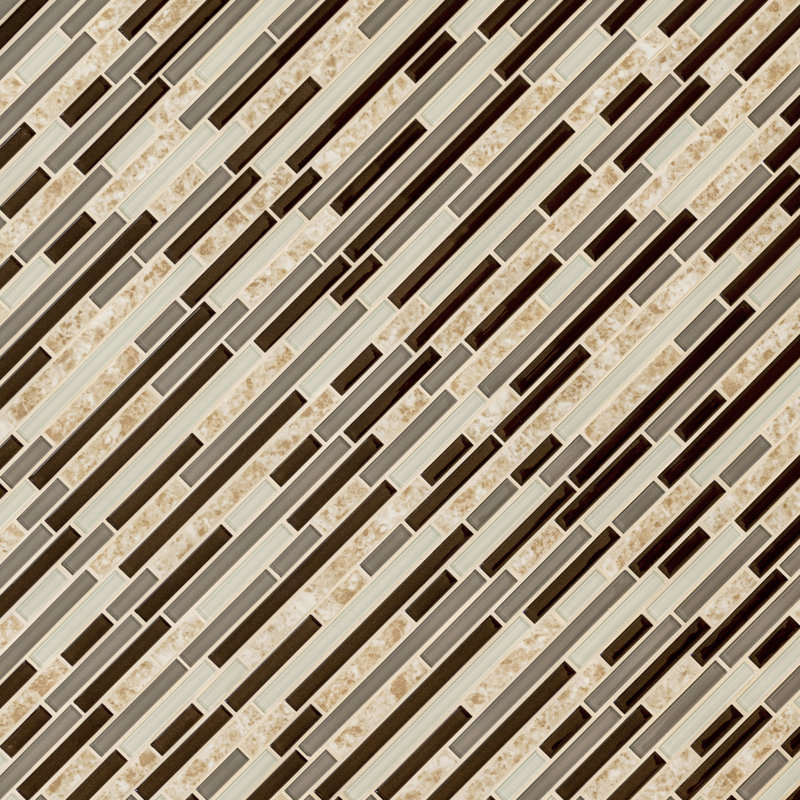 Carrelage mural mosaïque en verre 12 po x 12 po Tesora Mocha