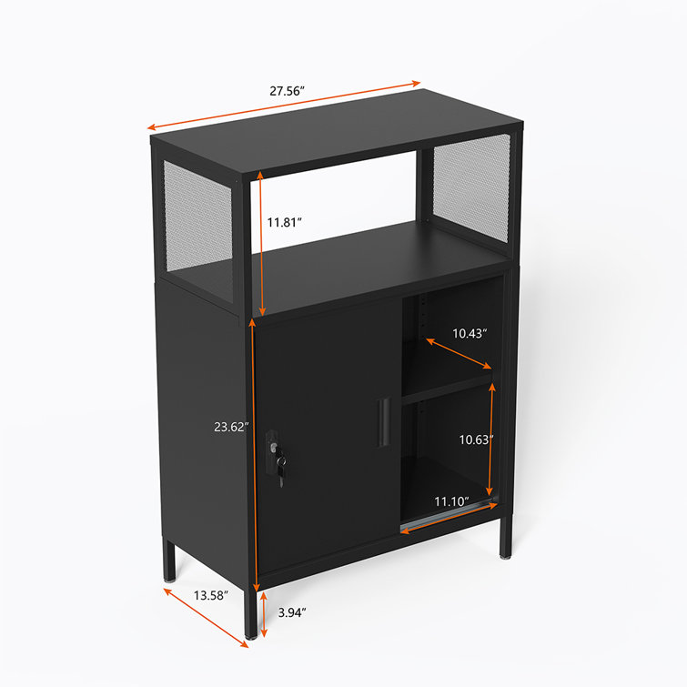 Huntyr 2-Layer Vertical Stackable Cold Rolled Steel Storage Cabinet with Lock Inbox Zero Color: White