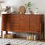 Armoire de rangement de 61,42 po en bois massif brun pour petit salon