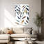 Aquarelle, feuilles, art mural abstrait contemporain-383014754