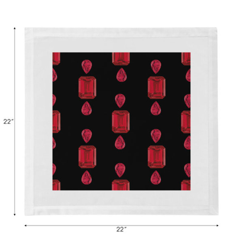 Gem Cotton Blend Square Napkins, Black
