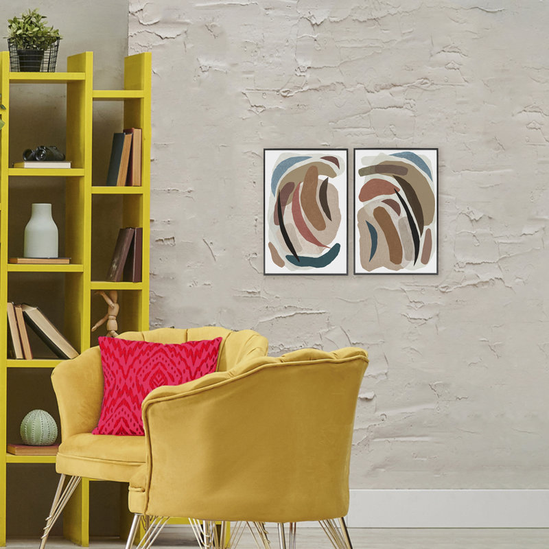 Ensemble de giclées 2 pièces Earth Collage, Giclée encadrée noir minuit, H 24 po x l 32 po