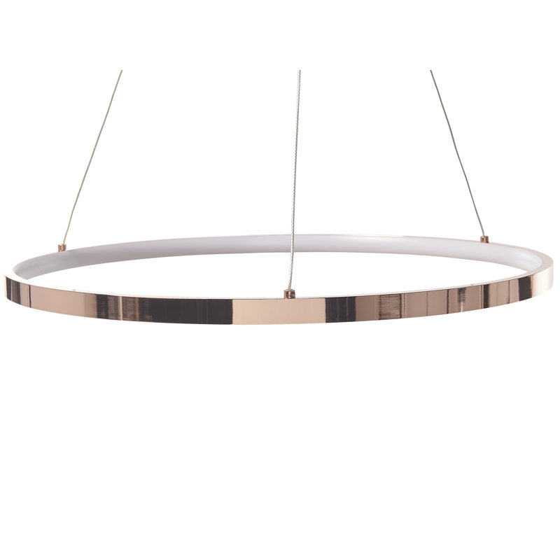 Rushin 1 - Light LED Crystal Pendant, Rose Gold, 100 cm H x 50 cm W x 50 cm D