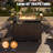 25" H X 44" W Iron Propane Outdoor Fire Pit Table With Cover