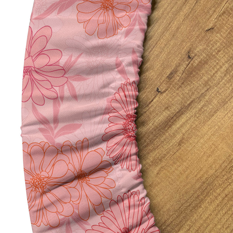 Mercer41 Floral Vintage Fitted Round Diameter Pale Pink Salmon 120789, 51.97" Round