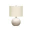 Lighting, H 20 po, lampe de table, béton gris, abat-jour ivoire / crème, contemporain-1241988138-1241988133