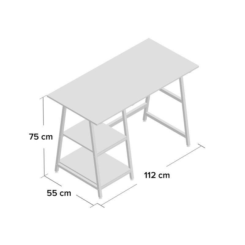 Steel Writing Desk, White