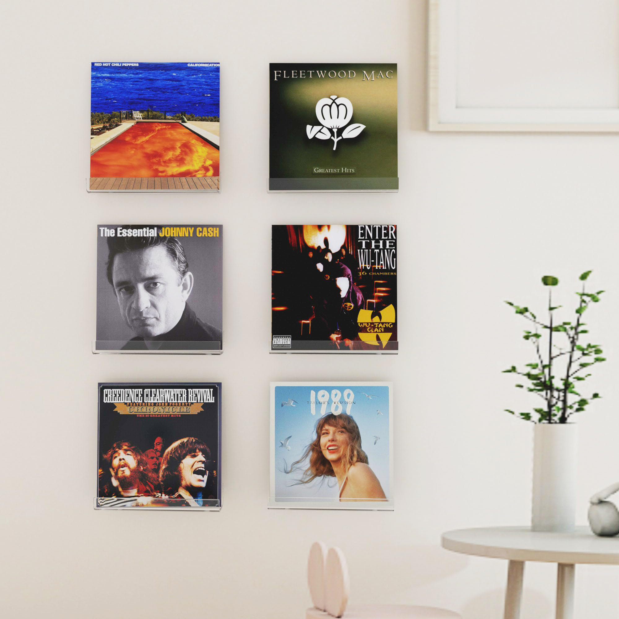 Support Mural Acrylique Pour Disque Vinyle « Now Playing » - Blanc, 18x3.5x4.5cm, Décoration Salon - 2