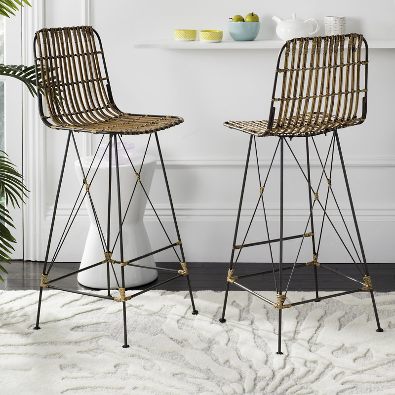 Tabouret de bar et de comptoir Lisdale, Brun naturel délavé, Tabouret de bar (siège d’une hauteur de 29,5 po