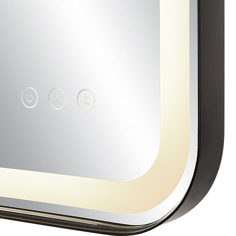 Crofton Flat Wall Mirror, Black