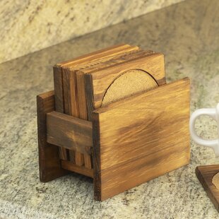  Wooden Coasters for Drinks - Set of 6 Natural Bamboo Wood Drink  Coaster with a Holder - Provides Tabletop Protection for Any Table Type and  Furniture - Perfect Housewarming Gift : Home & Kitchen