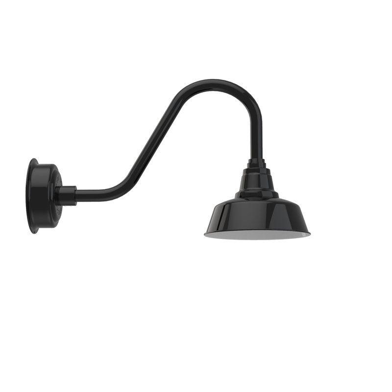 Luminaire de grange d'extérieur Vandervliet, Noir, H 14,37 po x l 10 po x p 24 po