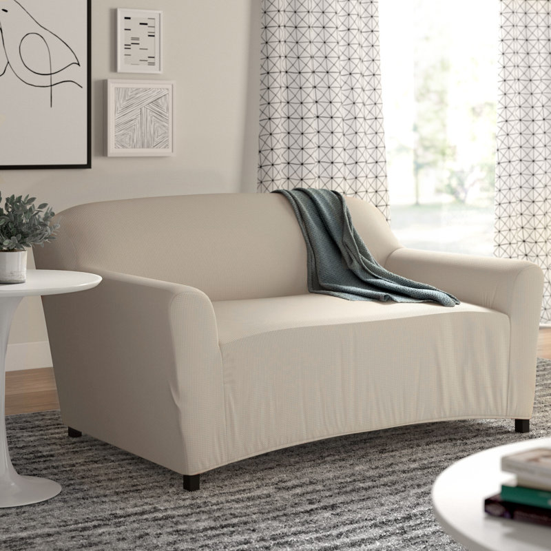 Housse pour causeuse à coussins carrés, Ivoire ivoire, H 27,5 po x l 63 po x P 96,5 po