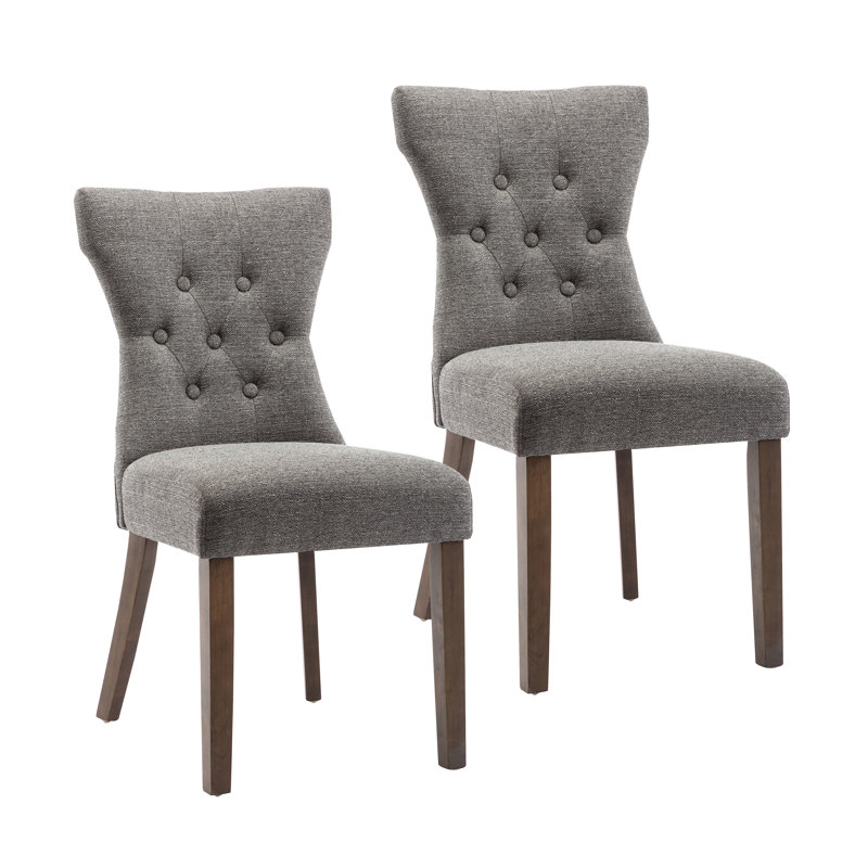 Chaise d'appoint rembourrée Beno, Gris foncé