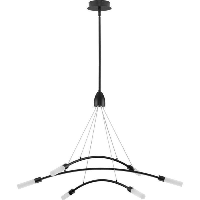 Lustre unique à 6 lumières DEL Besek, Noir mat
