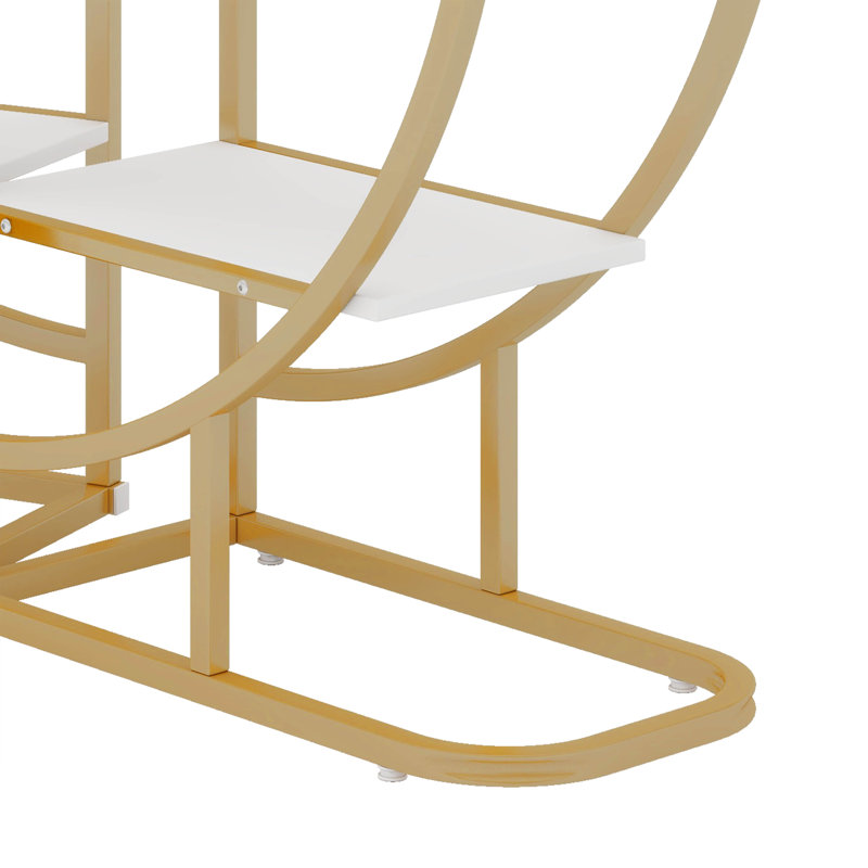 4 Tiers Home Office Open Bookshelf, Round Shape, Different Placement Ways