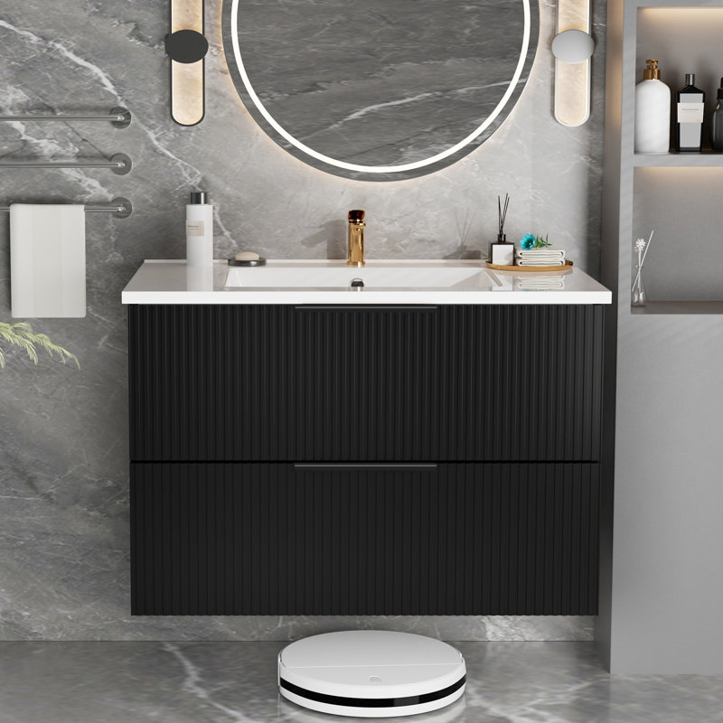 Meuble-lavabo flottant en MDF au design moderne pour salles de bain élégantes