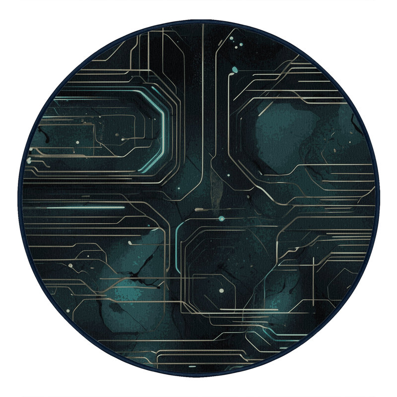 Orbit Fracture Rug, Round 3'