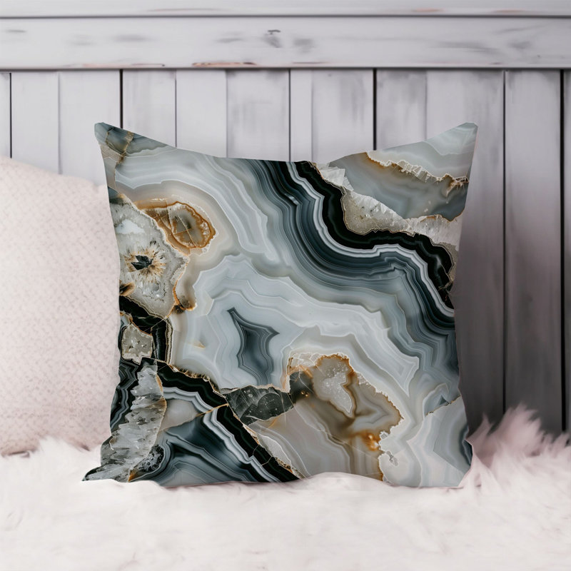 Abstract Gray Marble Geode Pattern II Modern, 20"H x 20"W