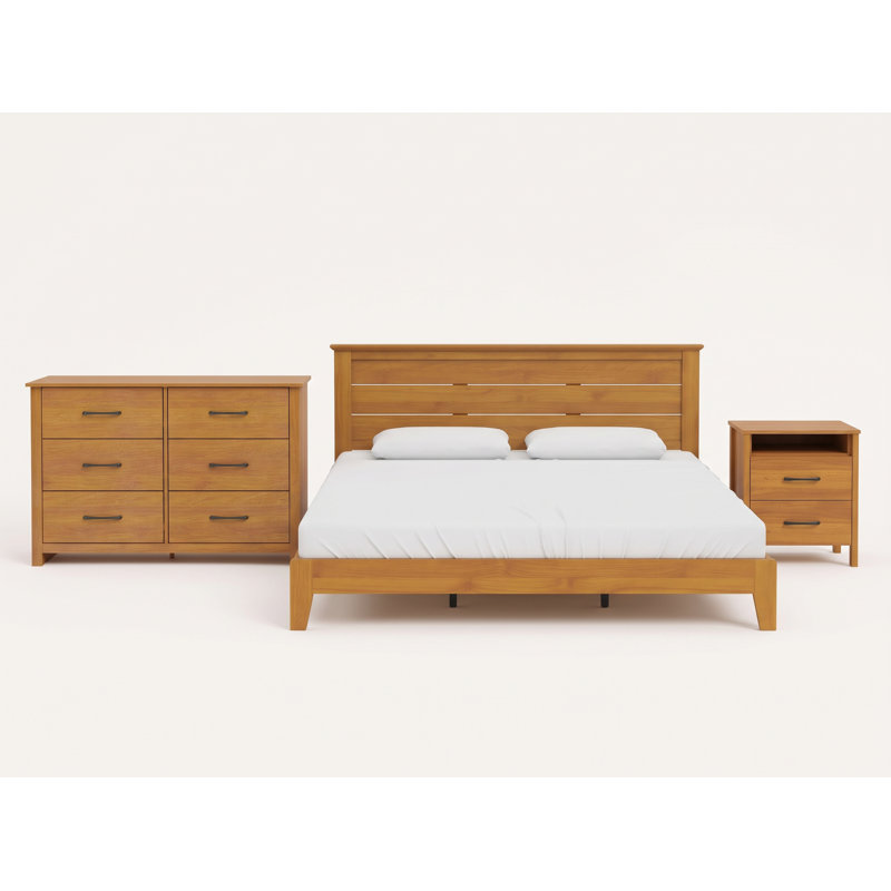 Allysyn 3 Piece Bedroom Set, Amber Walnut
