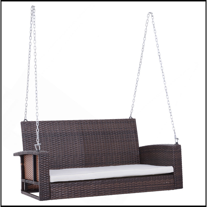 Banc pivotant confortable pour deux personnes, Brun
