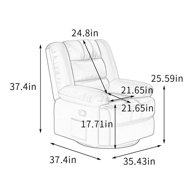 Fauteuil inclinable rotatif avec poche de rangement Sieger, Beige