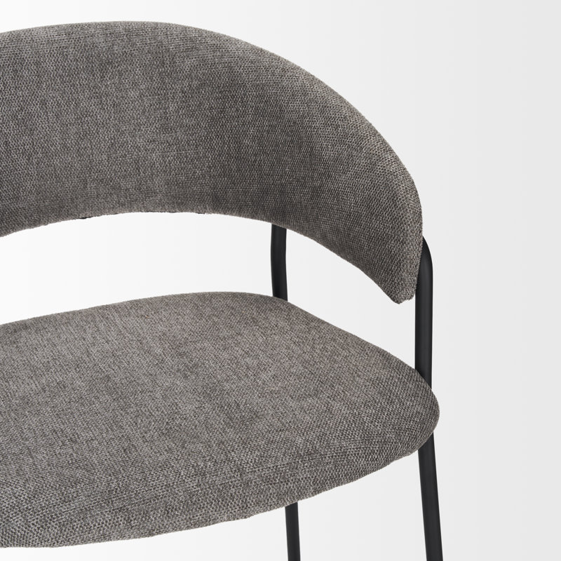 Tabouret de comptoir et de bar Burkeen, gris, Tabouret de comptoir (siège d'une hauteur de 26 p