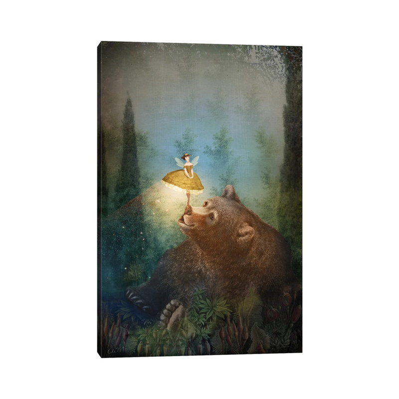 «A Fairytale Forest» par Catrin Welz-Stein - impression d'art graphique, Pas de tapis, Toile tendue
