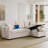 82" Reversible Sleeper Sofa with Linen Upholstery, Storage Chaise & USB Charging Port-1039111036