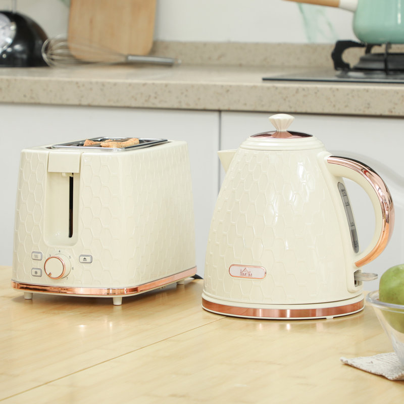 Kettle and Toaster Set, Beige