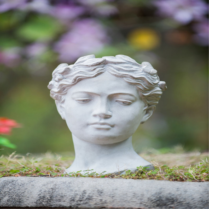 Jardinière en ciment de style grec - décor de jardin intérieur et extérieur, P 7 po x 11 po