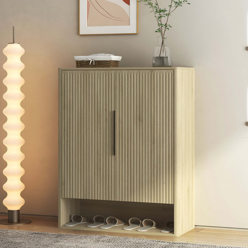 Shoe Storage Cabinet, Wooden Shoe Cabinet With Doors Modern Shoe Organizer With Adjustable Shelves,For Entryway, Hallway, Living Room