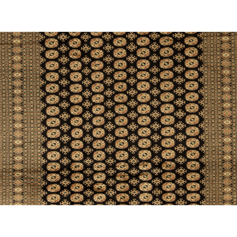 High-Quality Hand-Knotted Black Area Rug
