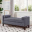 Grand repose-pieds rembourré en tissu Boucle avec coussins, banc de fenêtre rembourré confortable pour le salon, banc de hall d'entrée gris foncé-626207911-626207910