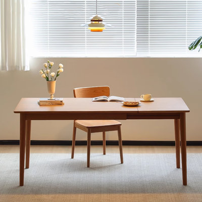 Rectangular Solid Oak Extendable Dining Table