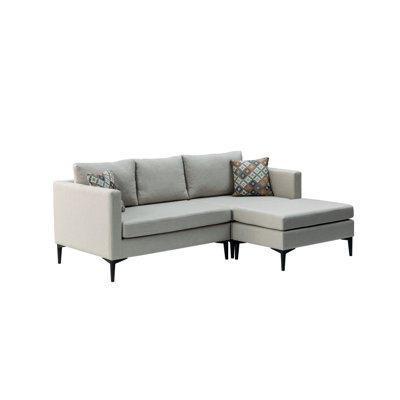 Velvet L-Shaped Sectional Right Hand Facing