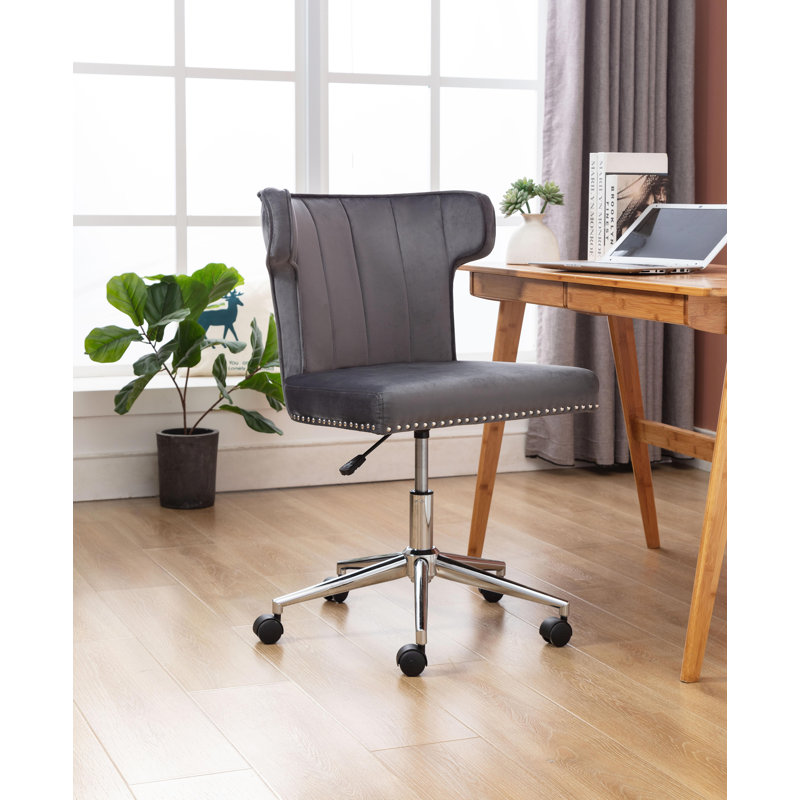 Velvet Task Chair, Grey