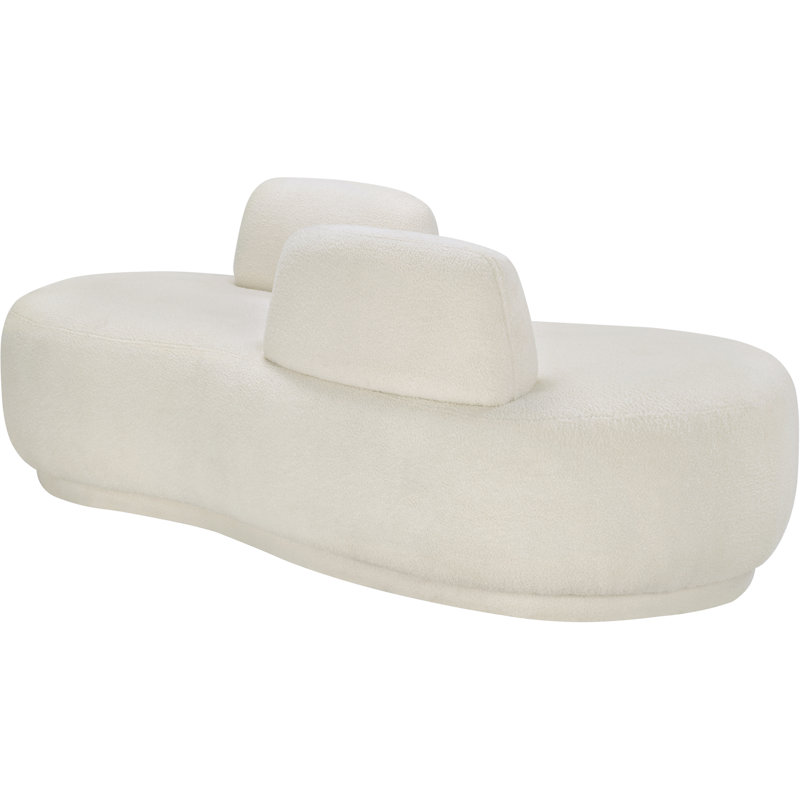 Chaise longue / causeuse Argyle, Tissu crème en fausse peau de mouton