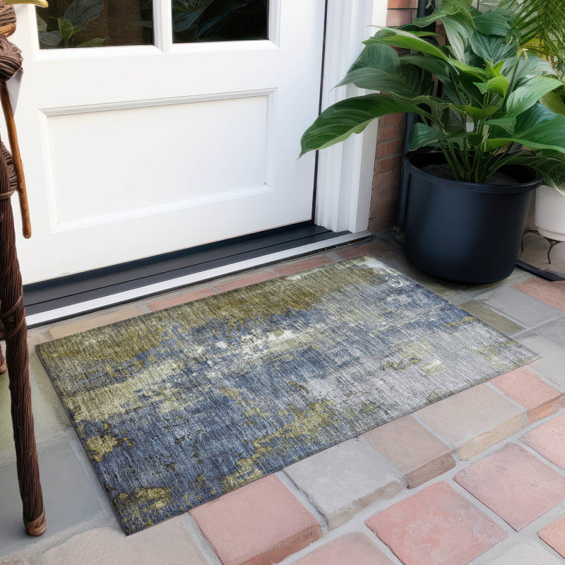 Tapis kaki Xhevrie intérieur / extérieur lavable à la machine, Rectangle 1 pi 8 po x 2 pi 6 po