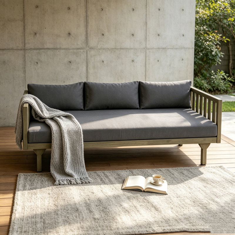 3 SEATER Patio Sofa, GREY, GREY