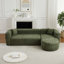 Canapé modulaire de luxe à dossier incurvé de 109,4 po, canapé à dossier incurvé de luxe moderne, deux coussins décoratifs en tissu de chenille, canapé en nuage minimaliste et confortable en forme de L pour le salon (méridienne droite)-1639667296-1639667297