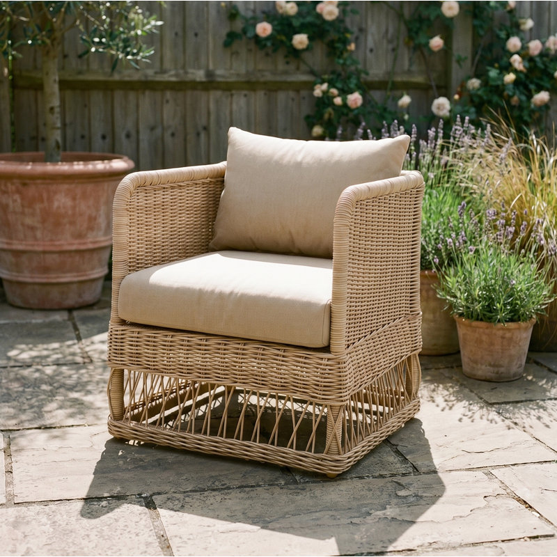 Chaises club d'extérieur Destin Natural - Toile beige, Brun, Beige toile