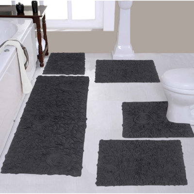 Ensemble de tapis de bain antidérapants multiples 100% coton