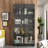 63'' H x 31.5'' W 4-Layer Bookcase with Glass Doors and LED Light-1087904006