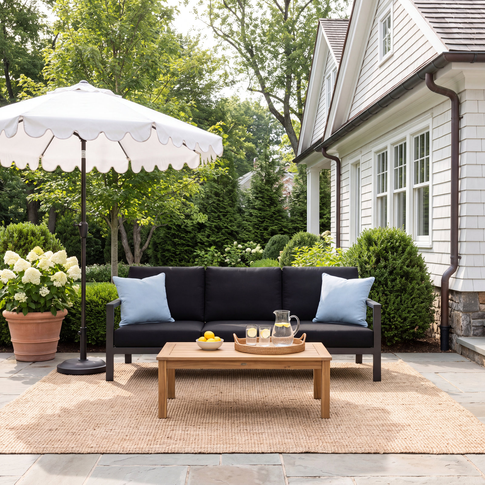 Townsend 80" Sunbrella® Patio Sofa, Canvas Black Sunbrella® Canvas, Yes, Black