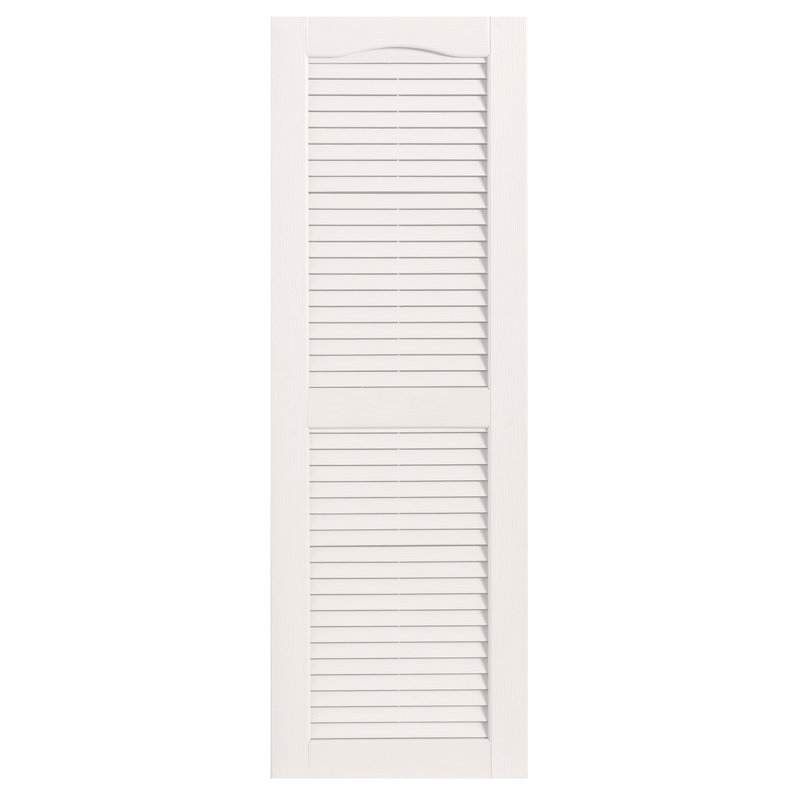 Paire de volets à persiennes cathédrale personnalisés ouverts, H 71 po x l 16 po x P 1 po, Blanc