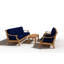 Fauteuil club d'extérieur en teck Elyon avec coussin en toile Sunbrella-1182795591